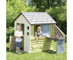 SMOBY Life lauko namelis PRETTY su virtuvėle ir 17 priedų