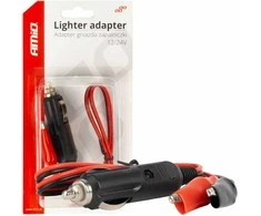 Automobilio maitinimo lizdo adapteris su „krokodilo“ gnybtu 12/24V, 60 cm, AMIO-03802