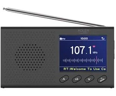 Kelioninė radija ADLER AD-1198 su laikrodžiu ir Bluetooth