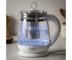 Adler | Virdulys | AD 1299 | Electric | 2200 W | 1.5 L | Glass/Nerūdijantis plienas | 360° rotational base | Baltas