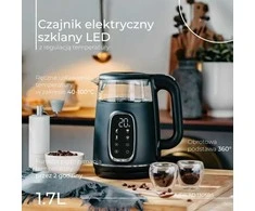 Elektrinis virdulys Adler AD 1305, juodas/sidabrinis