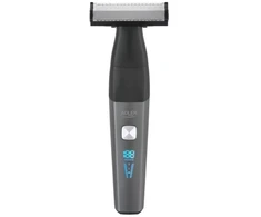 Adler AD 2963 Kūno plaukų kirpimo mašinėlė su ilga sulankstoma rankena, USB, platus dvišalis peilis 68 mm, 2 greičiai, neperšlapiamas, LED