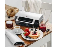 Sumuštinių keptuvas Adler sumuštinių keptuvė 2 viename | AD 3073 | 1000 W | Lentelių skaičius 2 | Nerūdijantis plienas/Juodas