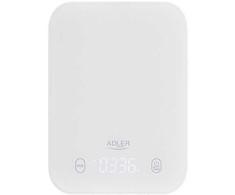 Virtuvinės svarstyklės Adler virtuvės svarstyklės | AD 3181w | Graduacija 1 g | Ekrano tipo LED | Baltas
