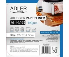 Gruzdintuvė Adler Paper Liners for Air Fryer | AD 6733 | 100 pcs