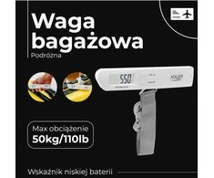 Virtuvinės svarstyklės Adler | Kelionių bagažo svarstyklės | AD 8191 | Didžiausias svoris (keliamoji galia) 50 kg | Tikslumas 10 g | Pilkas