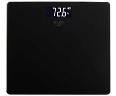 Virtuvinės svarstyklės Adler AD 8194 juodos vonios svarstyklės su USB-C jungtimi, įkraunamos, 180 kg, 100 g tikslumas