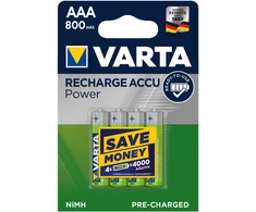 Akumuliatorius VARTA AAA 800mAh 4vnt./bl.