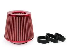 Kūginis oro filtras automobiliui, universalus, raudonas, su 3 adapteriais, AMIO-01042