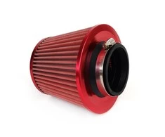 Kūginis oro filtras automobiliui, universalus, raudonas, su 3 adapteriais, AMIO-01042