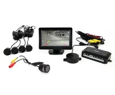 Amio Parkavimo pagalbos sistema TFT01 4,3" su HD 315 LED kamera, 4 juodi jutikliai 22 mm