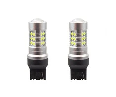 Amio LED lemputės 3030 24SMD W21W 12-24V CANBUS baltos