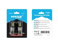 LED lemputės canbus 2835 15smd 1156 ba15s p21w r10w r5w baltas 12v 24v amio-01293