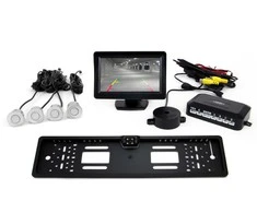 Amio Parkavimo pagalbos sistema TFT01 4,3" su CAM-402 LED kamera, 4 sidabro spalvos jutikliai