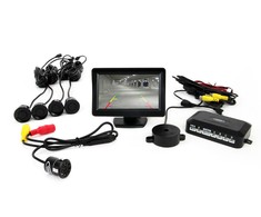 Amio Parkavimo jutiklių rinkinys TFT01 4,3" su HD 315 LED kamera, 4 juodi jutikliai 22 mm