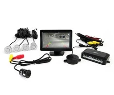 Amio Parkavimo pagalbos sistema TFT01 4,3" su HD 315 LED kamera, 4 sidabro spalvos jutikliai 22 mm