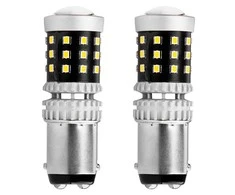 Amio LED lemputės su lęšiu CANBUS 12-24v P21/5w BAY15d