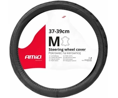 Amio Automobilio vairo užvalkalas 37-39 cm, natūrali oda, SWC-51-M