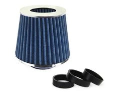 Kūginis oro filtras automobiliui, universalus, mėlynas, su 3 adapteriais, AMIO-02458