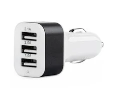 Amio Automobilinis telefono įkroviklis 3xUSB baltas PCH-03