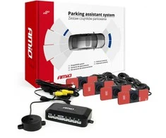 Parkavimo jutiklių rinkinys, skirtas kamerai ir LCD ekranui, 4 juodi jutikliai, vidinis montavimas 16,5 mm AMIO-02990
