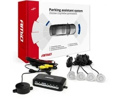 Parkavimo jutiklių rinkinys, skirtas kamerai ir LCD ekranui, 4 sidabro spalvos jutikliai 22 mm AMIO-02990