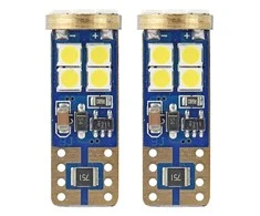 LED lemputės Canbus 12SMD 2835 T10E W5W baltos 12V 24V amio-01636
