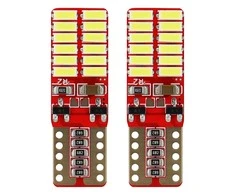 Żarówki led canbus 24smd 4014 t10e w5w baltas 12v 24v amio-01287