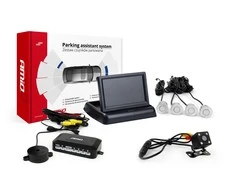 Amio Parkavimo pagalbos sistema TFT02 4,3" su HD-315-LED kamera, 4 sidabro spalvos jutikliai