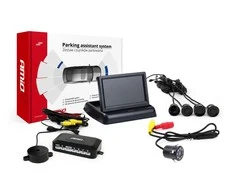 Amio Parkavimo pagalbos sistema TFT02 4,3" su HD-307-IR kamera, 4 juodi jutikliai