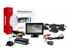 Amio Parkavimo pagalbos sistema TFT01 4,3" su HD-307-IR kamera, 4 juodi jutikliai, sunkvežimiams