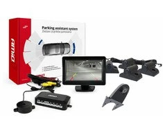 Amio Parkavimo pagalbos sistema TFT01 4,3" su HD-502-IR kamera, 4 juodi jutikliai, sunkvežimiams