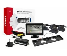 Amio Parkavimo pagalbos sistema TFT01 4,3" su HD-402-LED kamera, 4 juodi jutikliai, sunkvežimiams