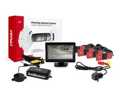 Amio Parkavimo pagalbos sistema TFT01 4,3" su HD-305 LED kamera, 4 juodi jutikliai 28 mm, vidinis montavimas