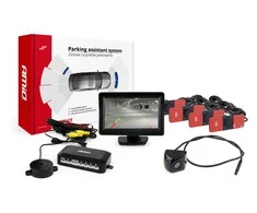 Amio Parkavimo pagalbos sistema TFT01 4,3" su HD-310 kamera, 4 juodi jutikliai, vidinis montavimas
