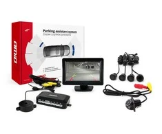 Amio Parkavimo pagalbos sistema TFT01 4,3" su HD-305 LED kamera, 4 juodi jutikliai GOLD 28 mm