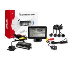 Amio Parkavimo pagalbos sistema TFT01 4,3" su HD-307-IR LED kamera, 4 juodi jutikliai GOLD 18 mm