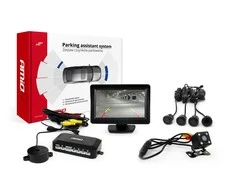 Amio Parkavimo pagalbos sistema TFT01 4,3" su HD 315 LED kamera, 4 juodi jutikliai GOLD 18 mm