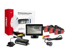 Amio Parkavimo pagalbos sistema TFT01 4,3" su HD-307-IR kamera, 4 juodi jutikliai, vidinis montavimas