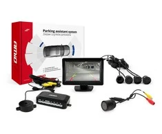 Amio Parkavimo pagalbos sistema TFT01 4,3" su HD-301-IR kamera, 4 juodi jutikliai