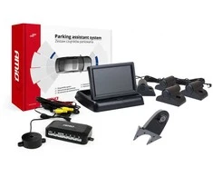 Amio Parkavimo pagalbos sistema FT02 4,3" su HD-502-IR kamera, 4 juodi jutikliai, sunkvežimiams