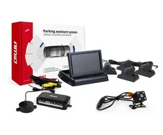 Amio Parkavimo pagalbos sistema TFT02 4,3" su HD-315-LED kamera, 4 juodi jutikliai, sunkvežimiams
