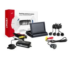 Amio Parkavimo pagalbos sistema TFT02 4,3" su HD-308-LED kamera, 4 juodi jutikliai GOLD