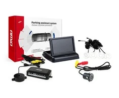 Amio Parkavimo pagalbos sistema TFT02 4,3" su HD-308-LED kamera, 4 balti jutikliai
