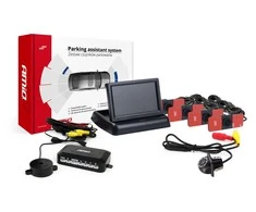 Amio Parkavimo pagalbos sistema TFT02 4,3" su HD-305-LED kamera, 4 juodi jutikliai, vidinis montavimas