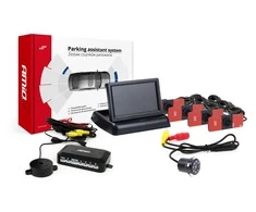 Amio Parkavimo pagalbos sistema TFT02 4,3" su HD-307-IR kamera, 4 juodi jutikliai, vidinis montavimas