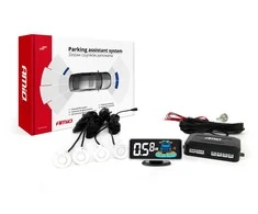 Parkavimo pagalbos sistema LED-GRAF, 4 balti jutikliai 22 mm AMIO-01563