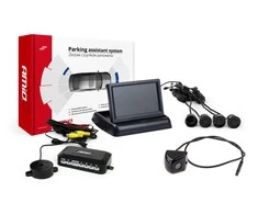 Amio Parkavimo pagalbos sistema 4,3 TFT02 su FLIP-UP CAM-310 kamera, 4 juodi jutikliai 22 mm