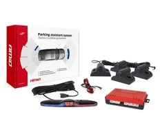 Parkavimo pagalbos sistema MAX LED, 4 juodi jutikliai 19 mm, sunkvežimiams AMIO-02292