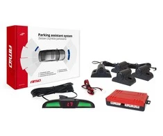 Parkavimo pagalbos sistema LED COB, 4 juodi jutikliai 19 mm, sunkvežimiams AMIO-02286